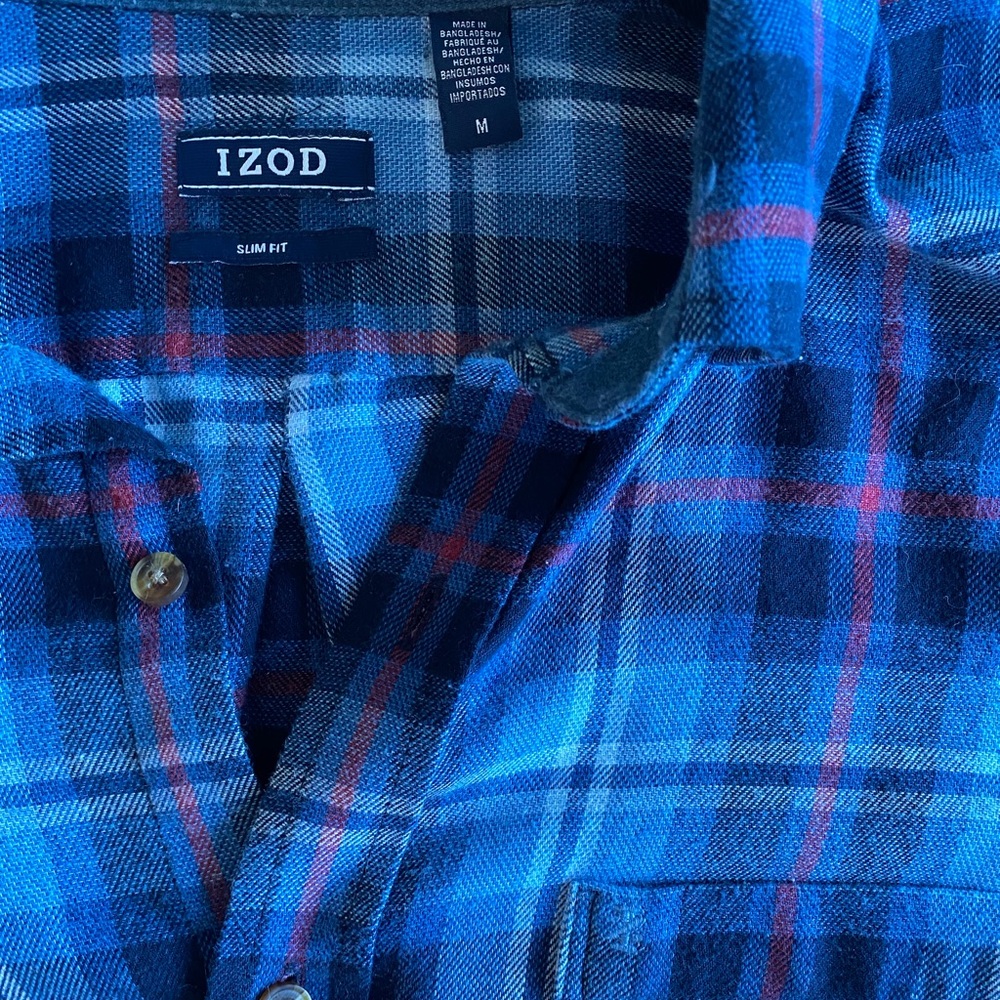 IZOD Slim Fit Plaid Button Down